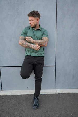 LORENZO PIMA COTTON POLO in Green