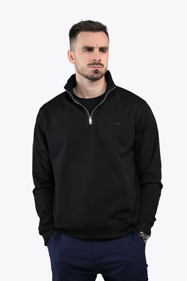 ALESSIO ZIPPER TOP BLACK