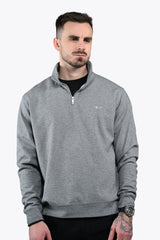 ALESSIO ZIPPER TOP HEATHER GREY