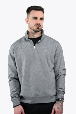 ALESSIO ZIPPER TOP HEATHER GREY