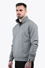ALESSIO ZIPPER TOP HEATHER GREY