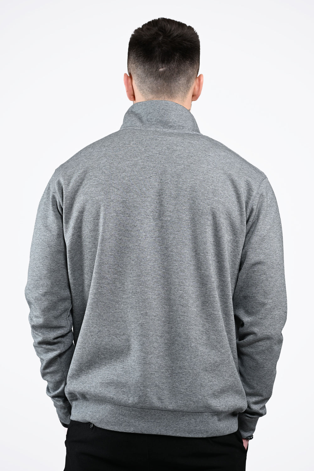 ALESSIO ZIPPER TOP HEATHER GREY