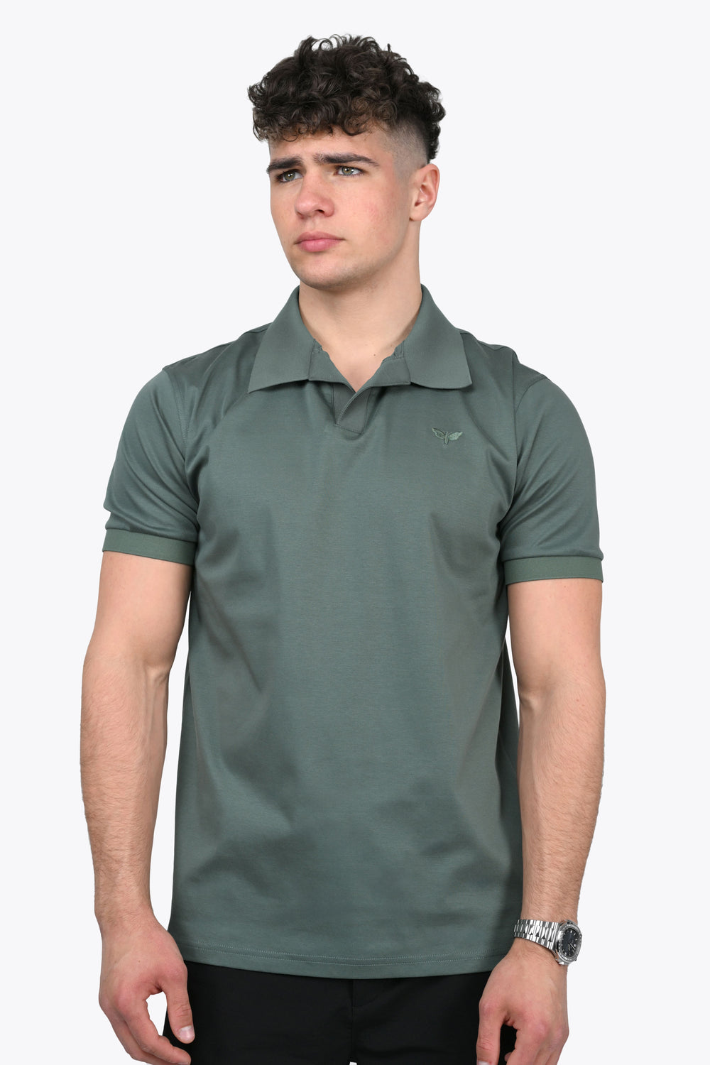 LORENZO PIMA COTTON POLO in Green