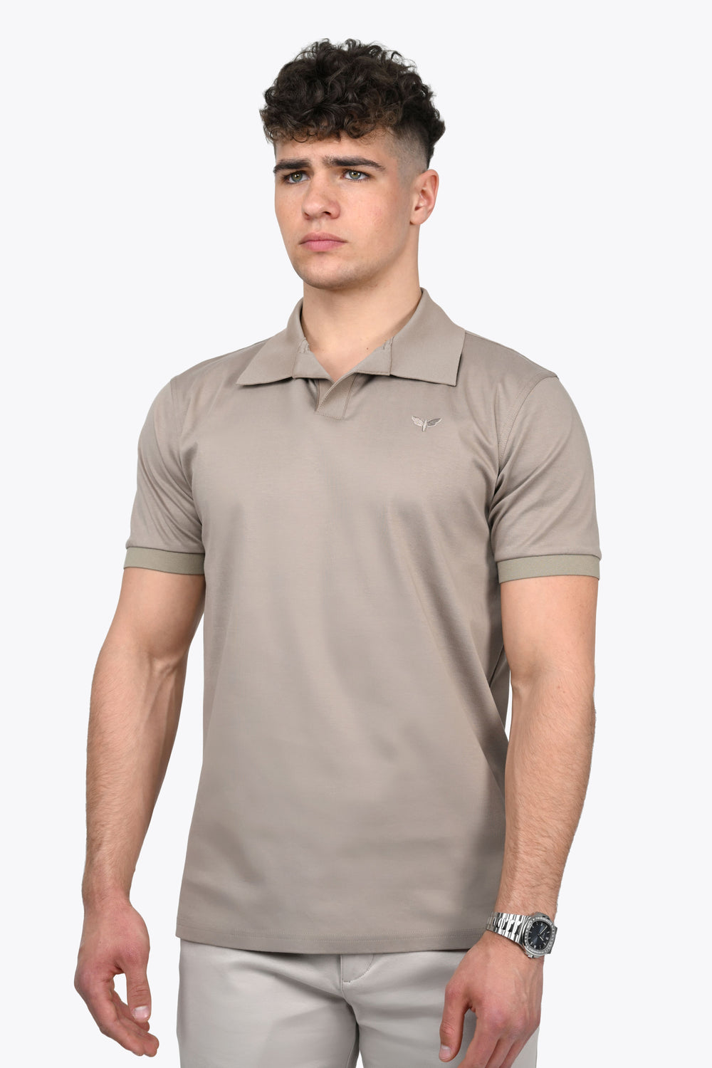 LORENZO PIMA COTTON POLO in Beige
