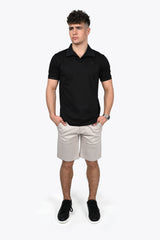 LORENZO PIMA COTTON POLO in Black