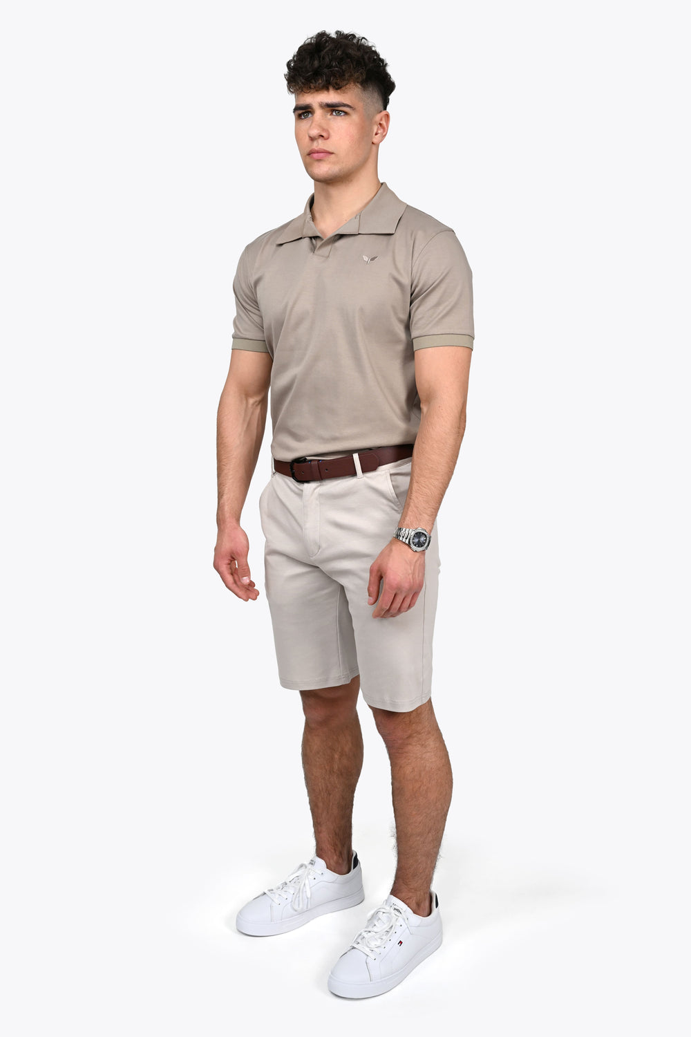 LORENZO PIMA COTTON POLO in Beige