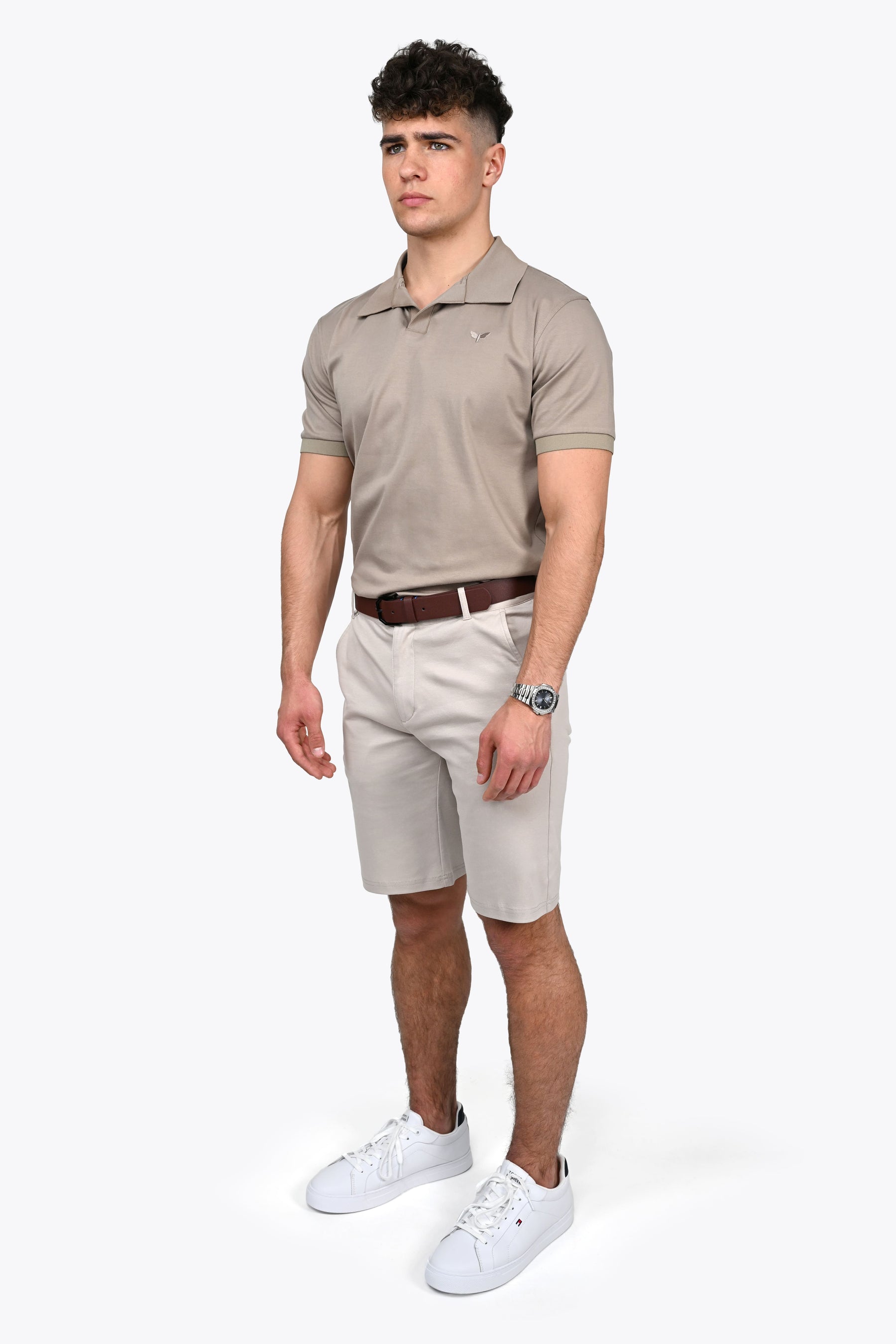 LORENZO PIMA COTTON POLO in Beige