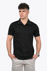 LORENZO PIMA COTTON POLO in Black