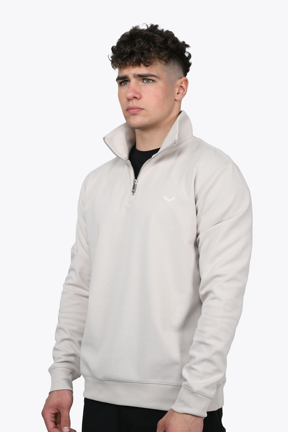 ALESSIO ZIPPER TOP BEIGE - GREY