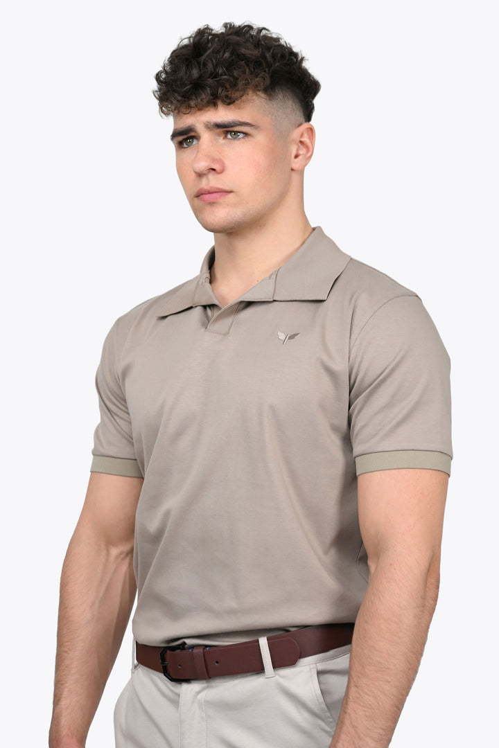 LORENZO PIMA COTTON POLO in Beige