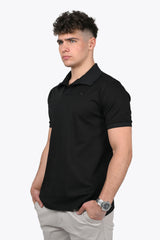 LORENZO PIMA COTTON POLO in Black