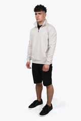 ALESSIO ZIPPER TOP BEIGE - GREY