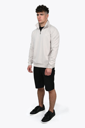 ALESSIO ZIPPER TOP BEIGE - GREY