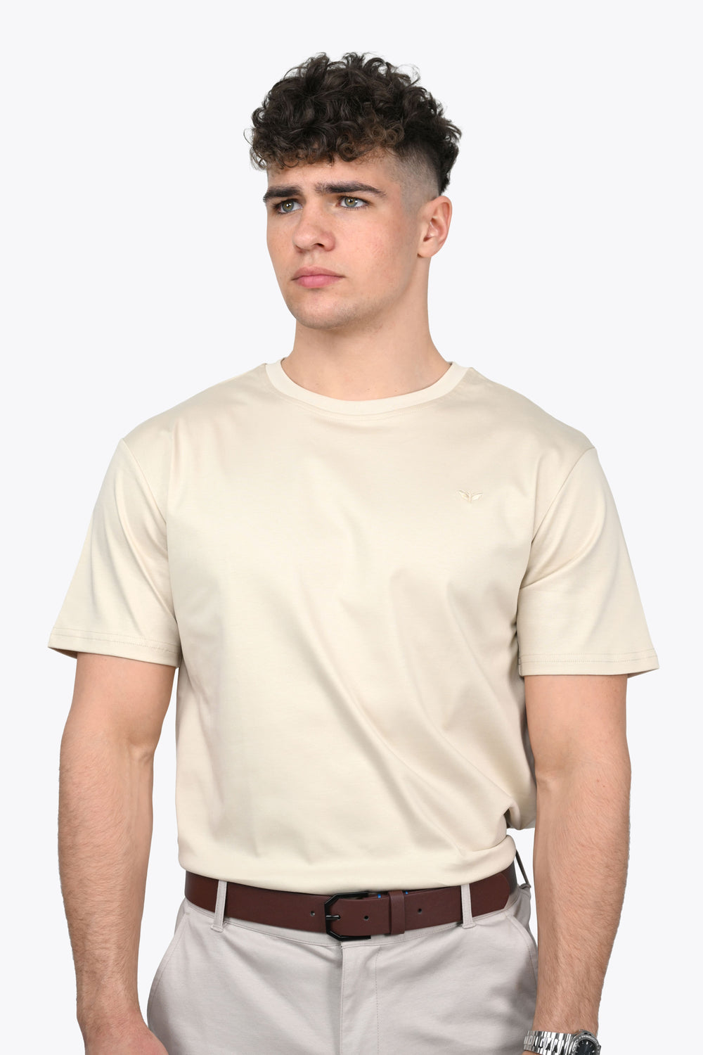 CAMISETA DE ALGODÓN PIMA EN KHAKI