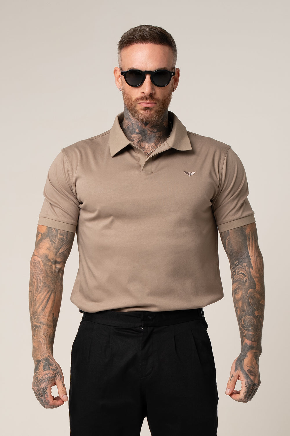 LORENZO PIMA COTTON POLO IN BEIGE