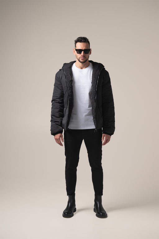 Stefano Technische Steppjacke | Tiefschwarz