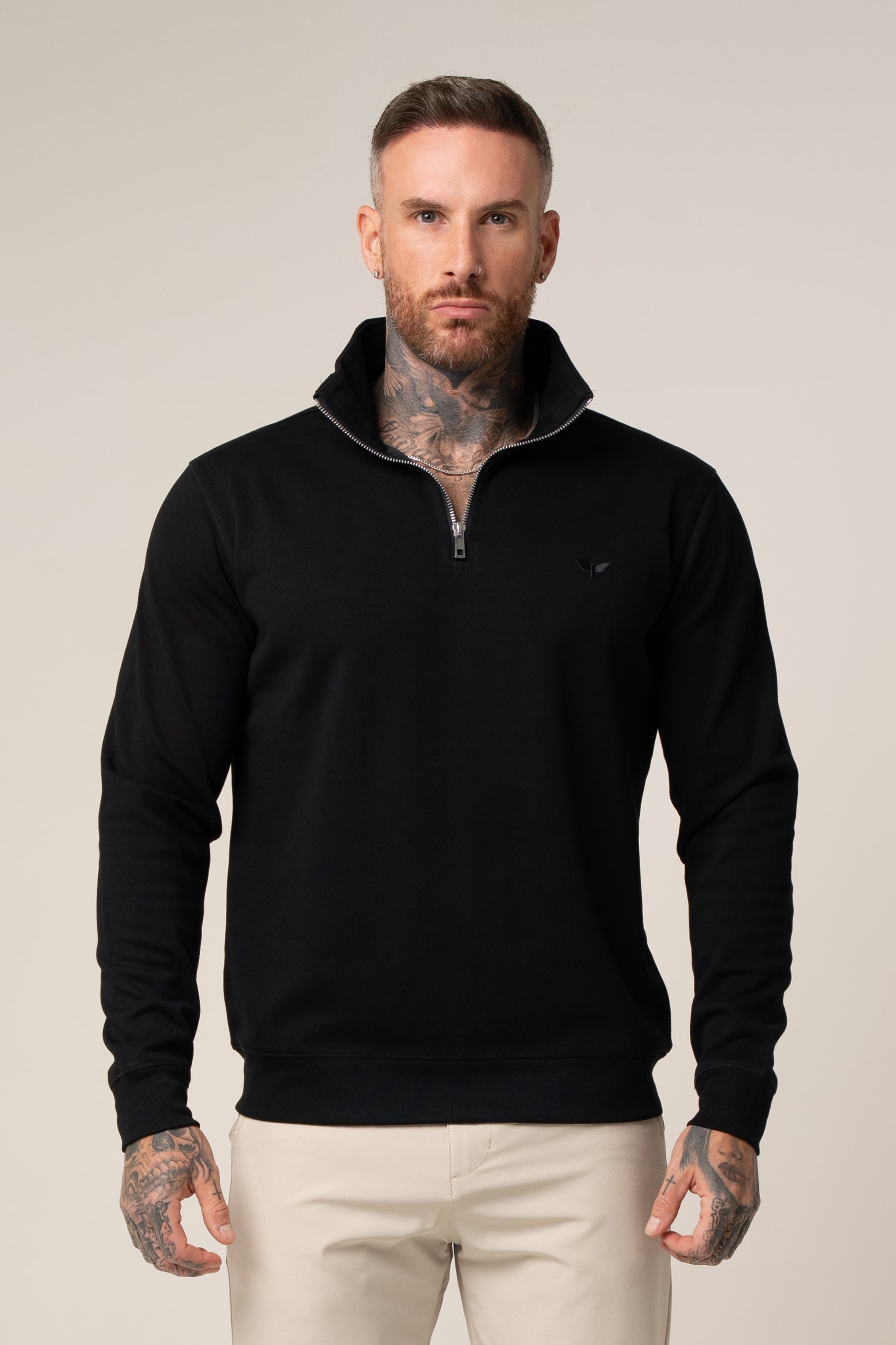 ALESSIO ZIPPER TOP BLACK