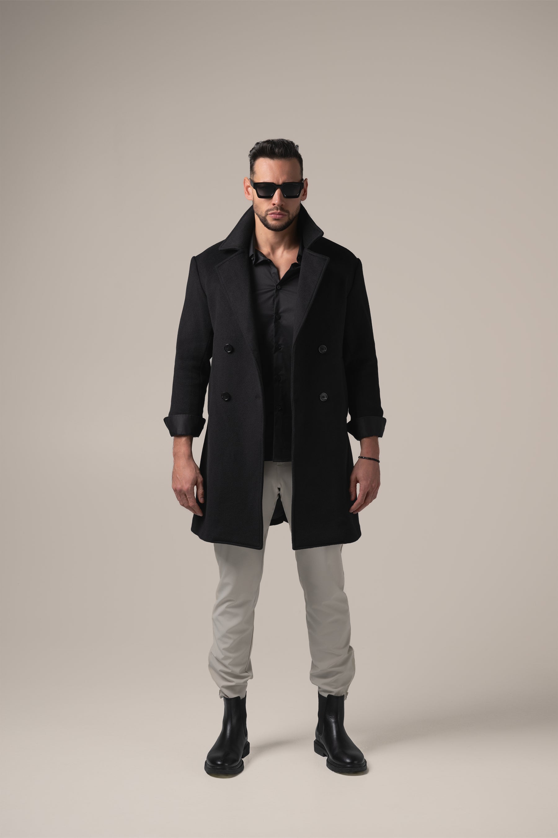 Alessandro Wool Overcoat | Nero Profondo
