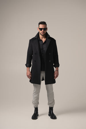Alessandro Wool Overcoat | Nero Profondo
