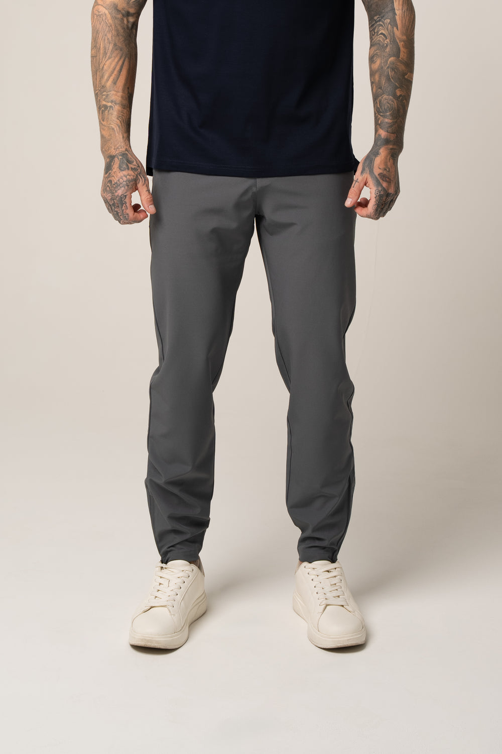 SANDRO tech stretch TROUSERS in GREY