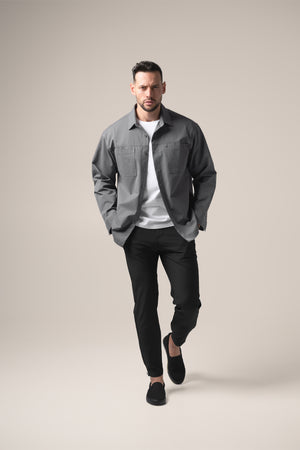 Paolo Utility Overshirt | Grigio Pietra