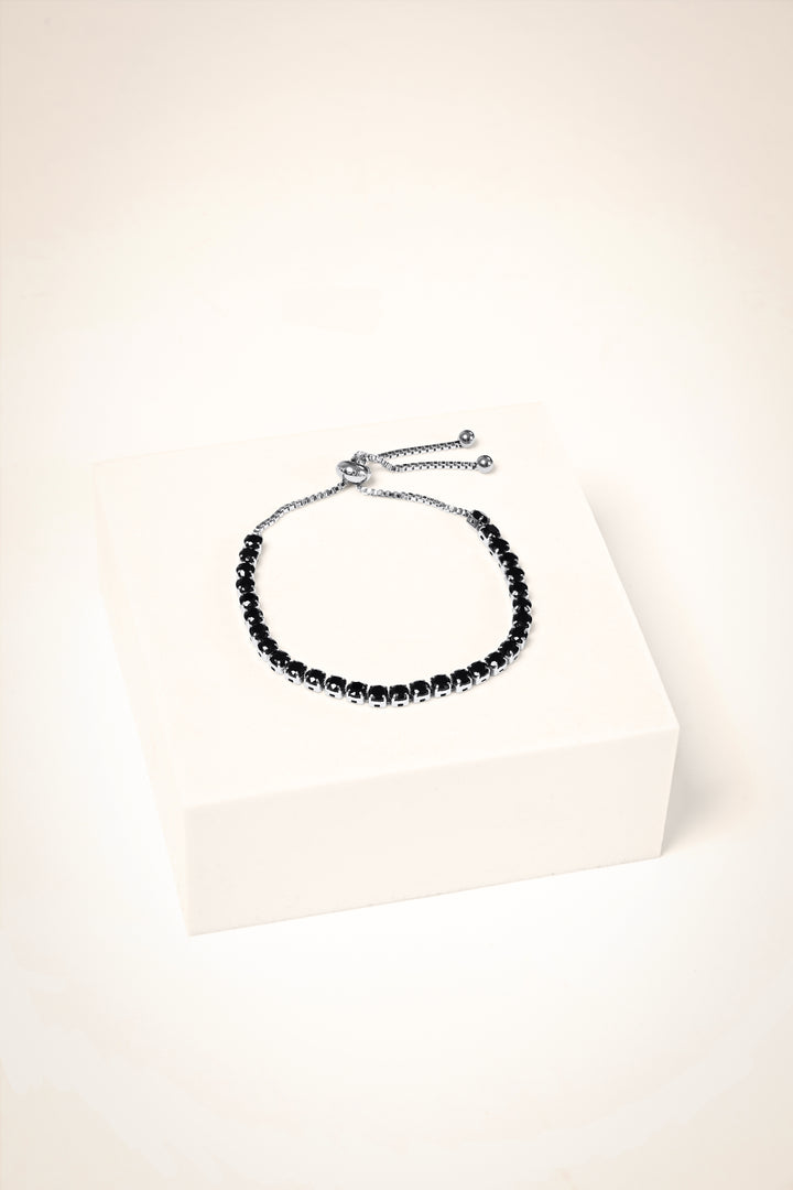 Vanguard Silver Bracelet (Men’s Black Zirconia)