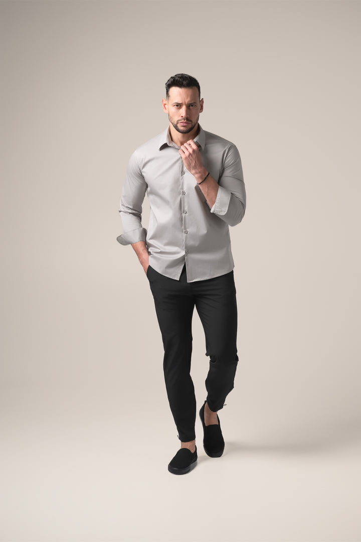 Stefano Performance Shirt | Grigio Pietra