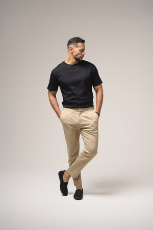 RICO Side buckle TROUSERS in BEIGE