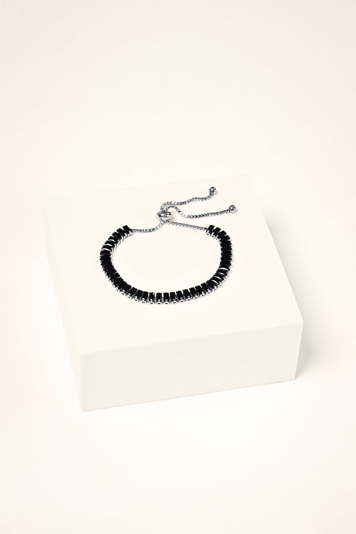 Onyx Edge Bracelet (Silver & Black Men’s Bracelet)