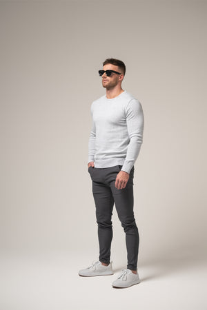 Novero Fine-Knit Crewneck | Grigio Pietra