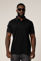 LORENZO PIMA COTTON POLO IN BLACK