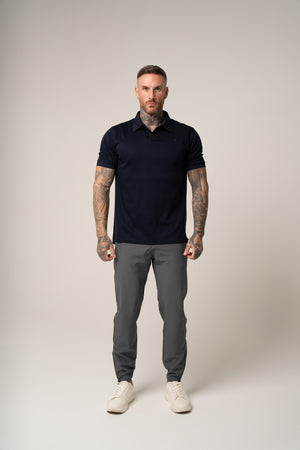 LORENZO PIMA COTTON POLO IN DARK BLUE