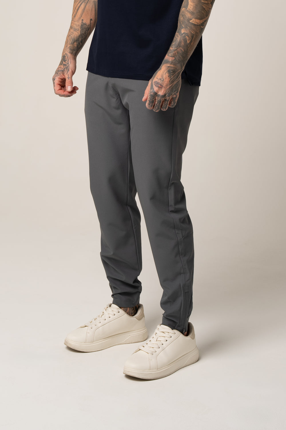 SANDRO tech stretch TROUSERS in GREY