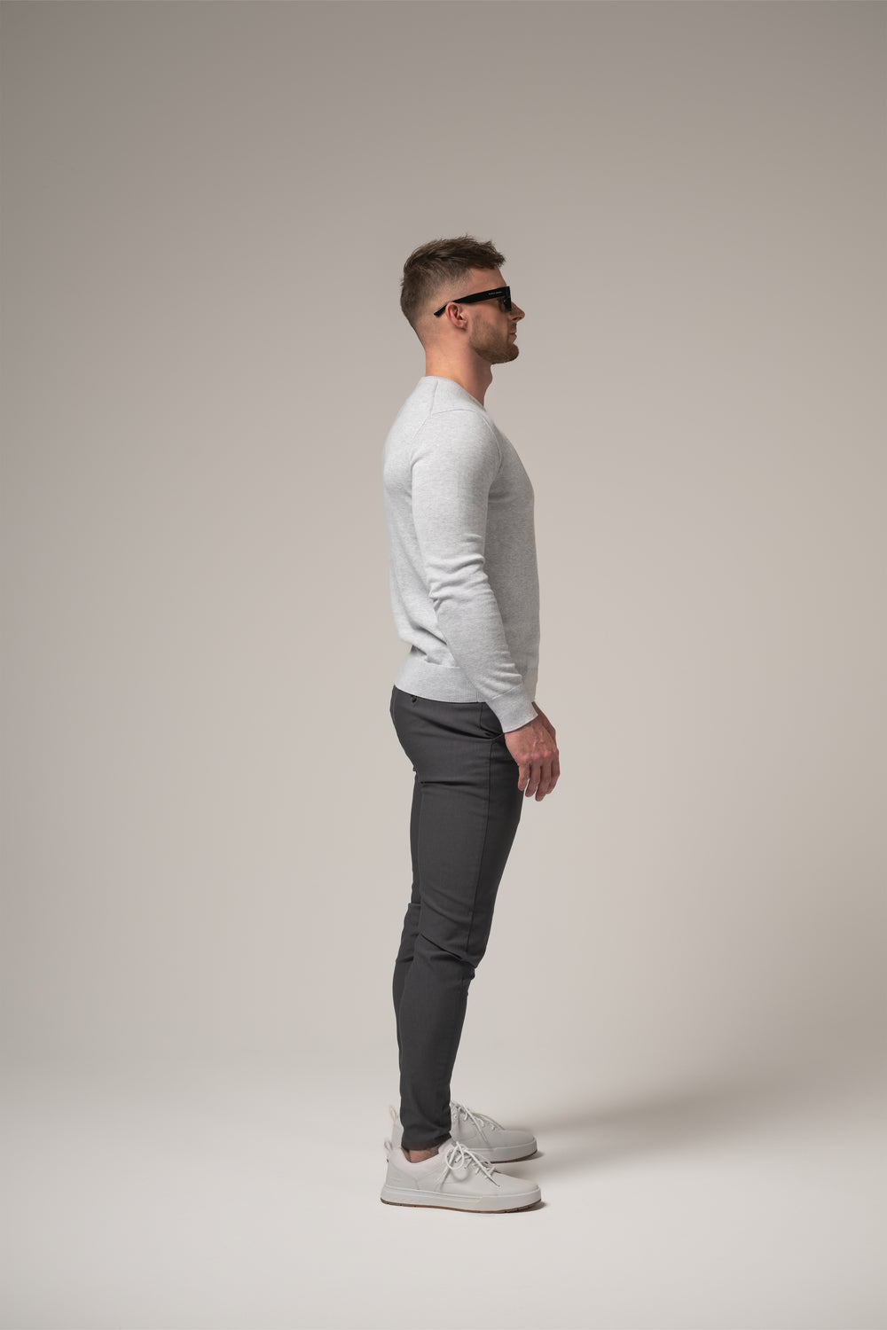 Novero Fine-Knit Crewneck | Grigio Pietra