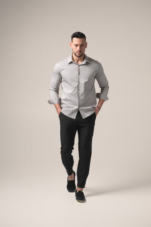 Stefano Performance Shirt | Grigio Pietra