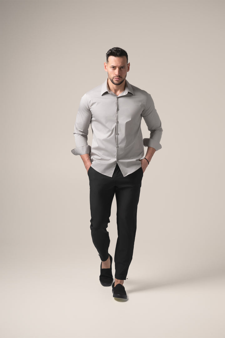 Stefano Performance Shirt | Grigio Pietra