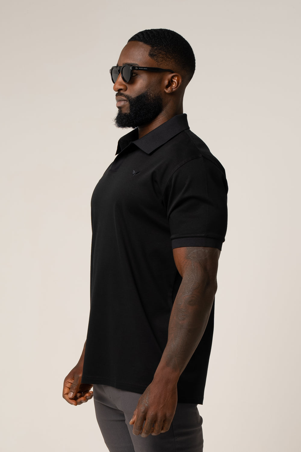 LORENZO PIMA COTTON POLO IN BLACK