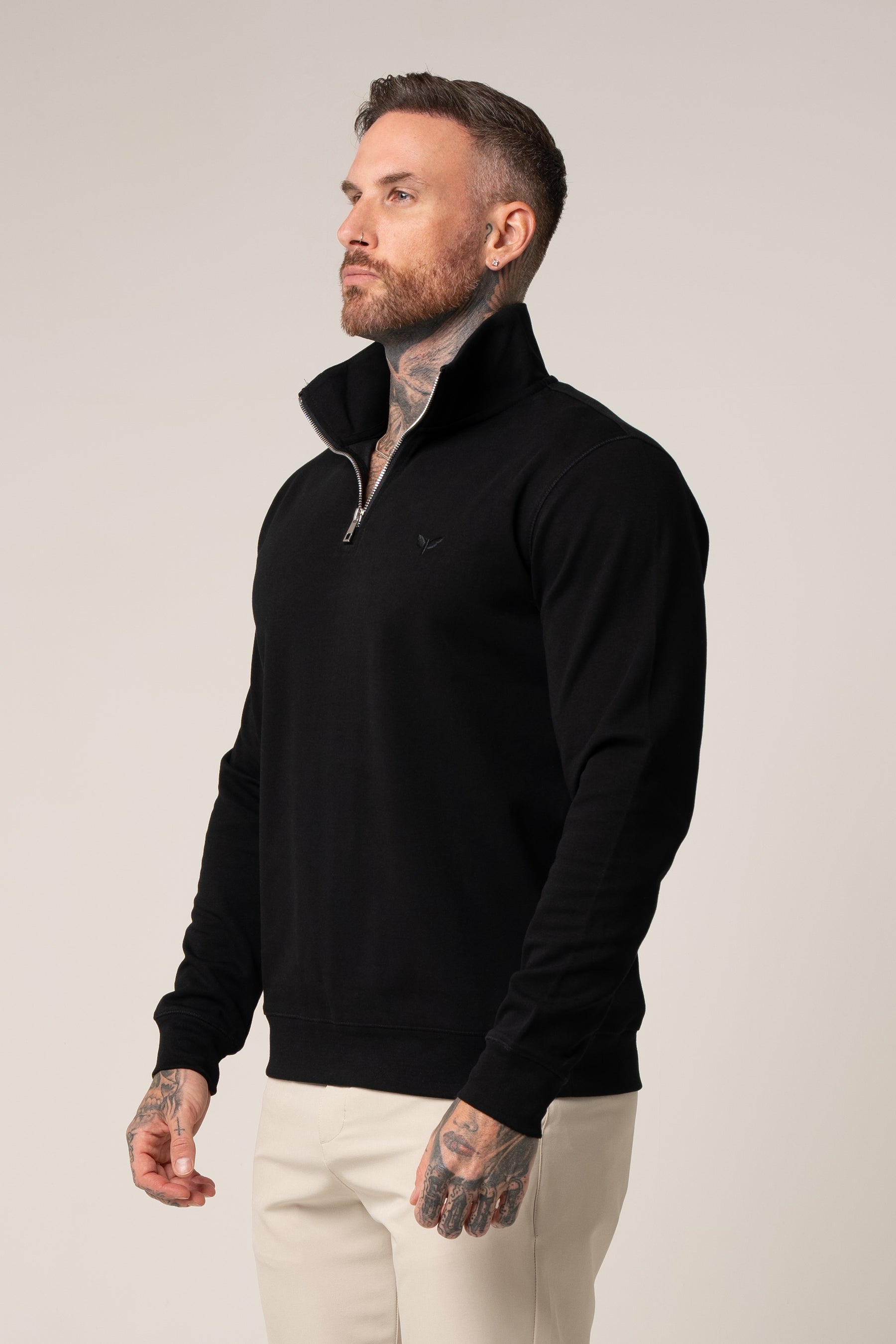 Alessio Quarter-Zip | Nero Profondo