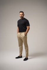 RICO Side buckle TROUSERS in BEIGE
