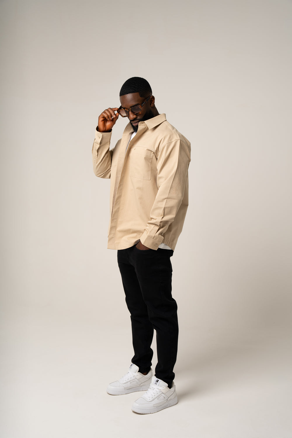 PAOLO OVERSHIRT in BEIGE