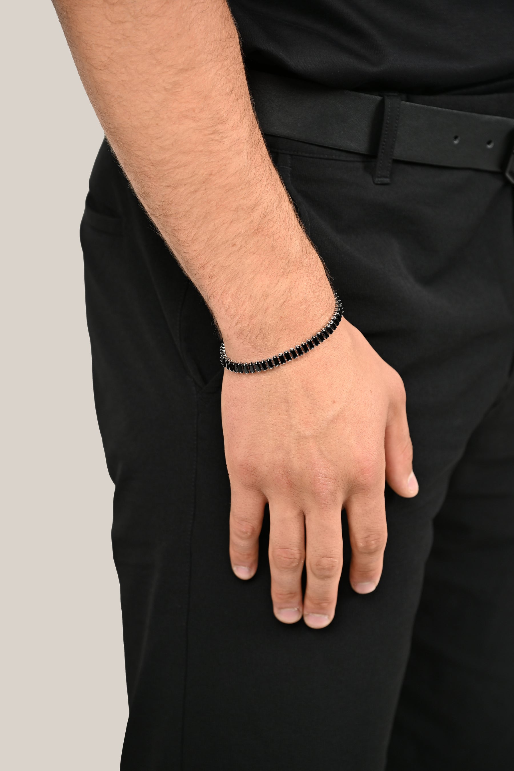 Onyx Edge Bracelet (Silver & Black Men’s Bracelet)