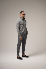 ALESSIO ZIPPER TOP HEATHER GREY