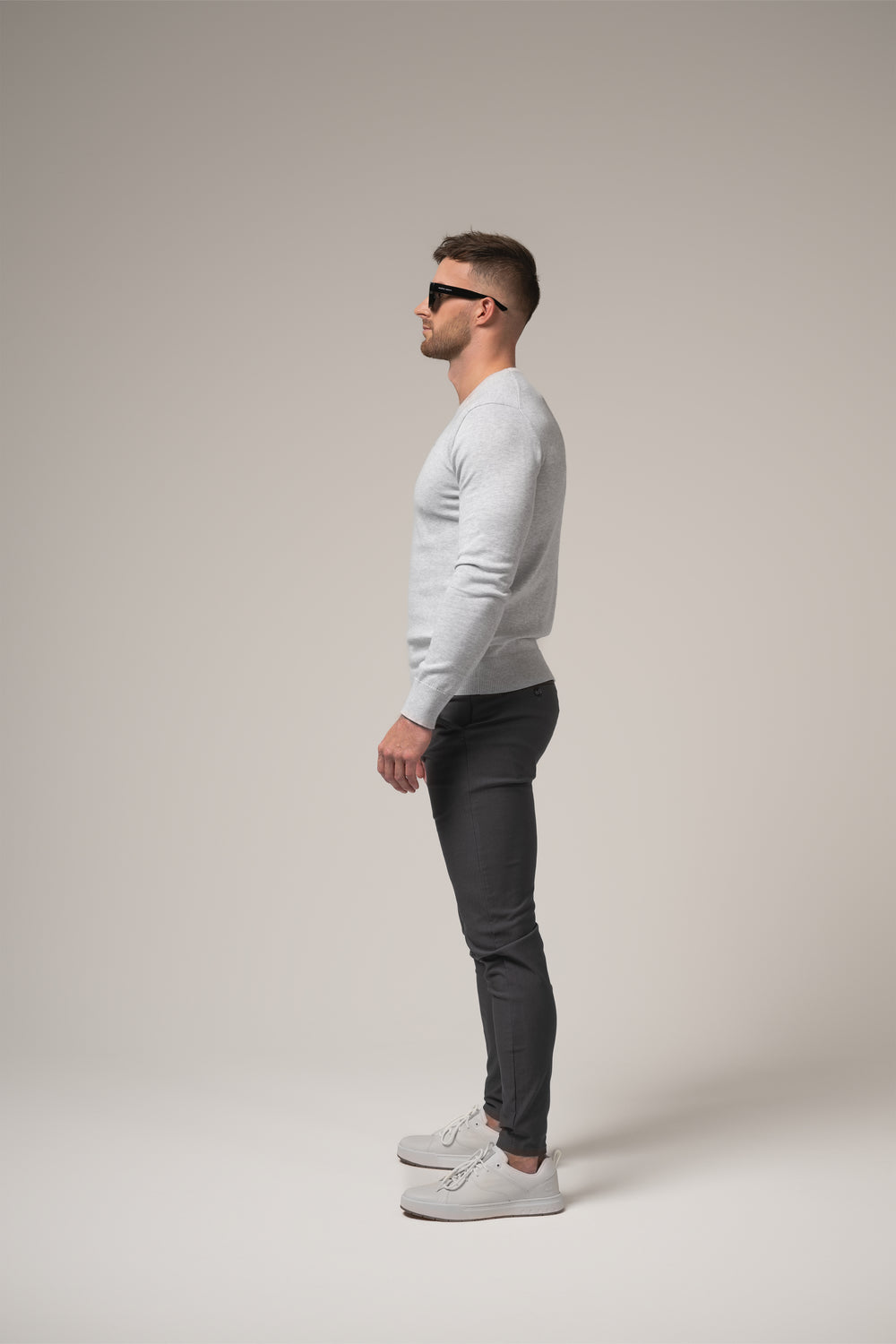 Novero Fine-Knit Crewneck | Grigio Pietra