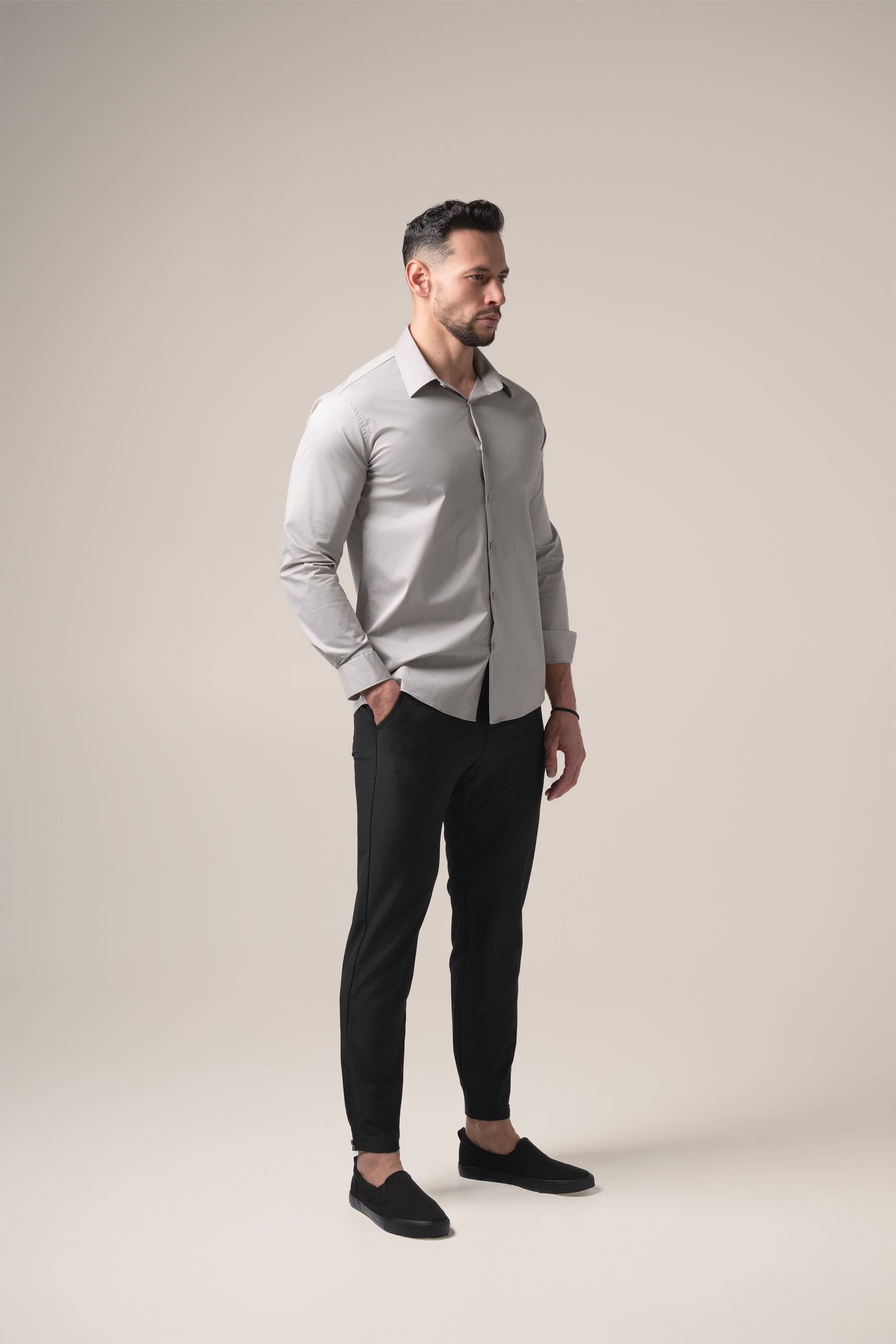 Stefano Performance Shirt | Grigio Pietra