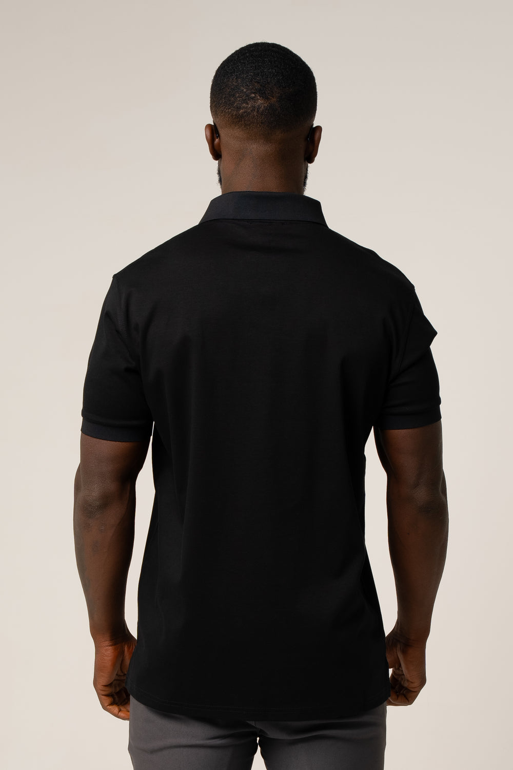 LORENZO PIMA COTTON POLO IN BLACK