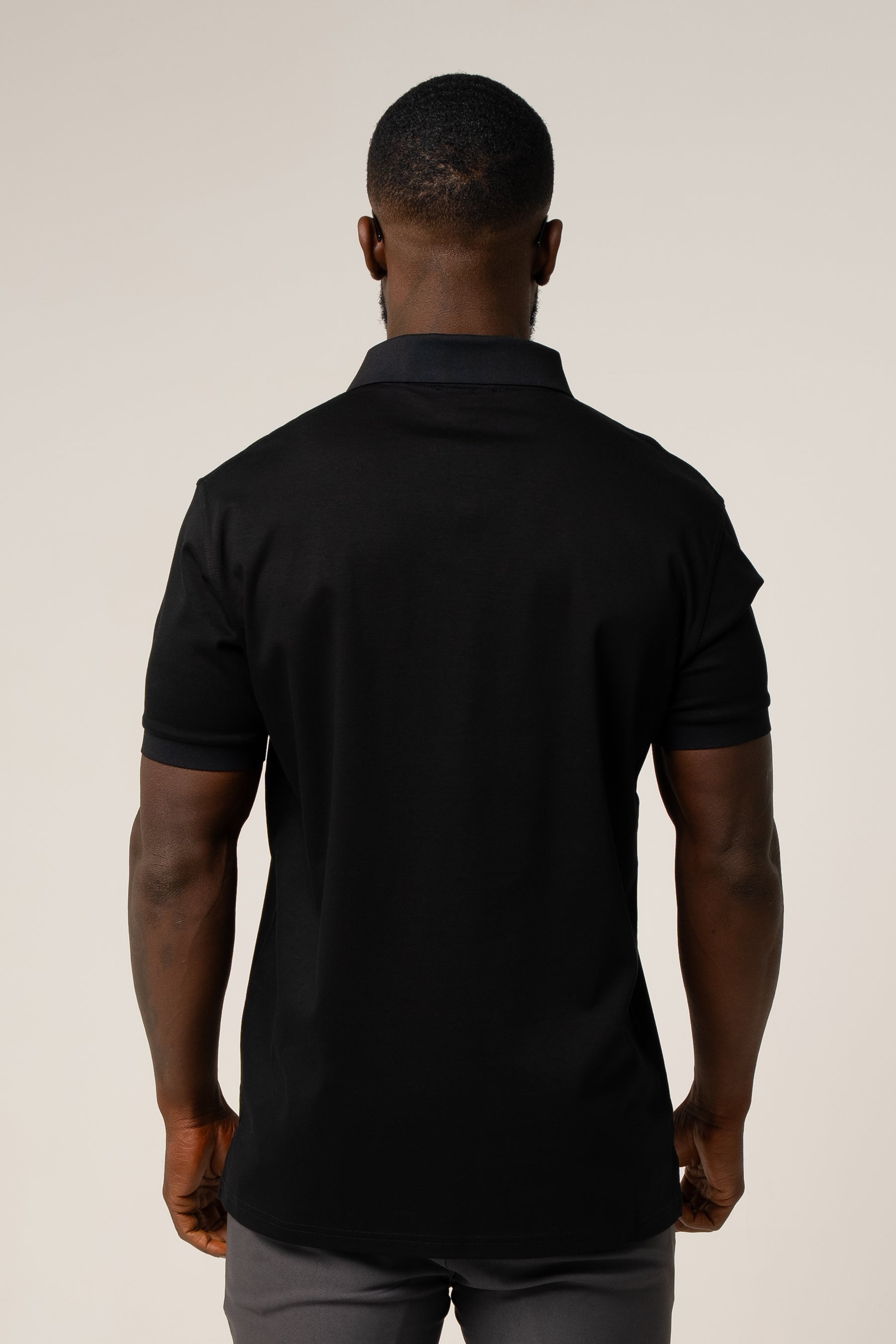 LORENZO PIMA COTTON POLO IN BLACK