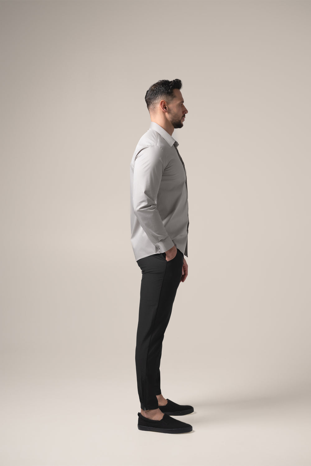 Stefano Performance Shirt | Grigio Pietra