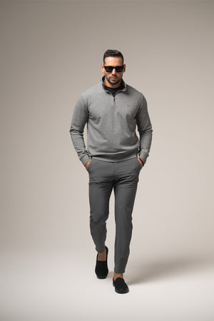 Alessio Quarter-Zip | Grigio Pietra