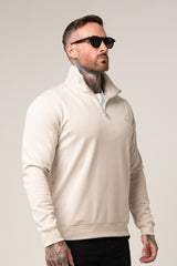 ALESSIO ZIPPER TOP BEIGE - GREY