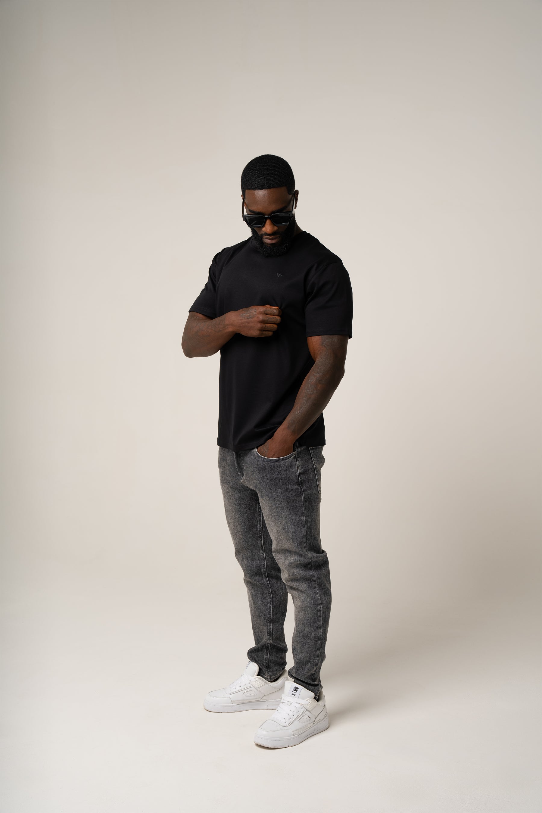 PIMA COTTON T-SHIRT IN BLACK